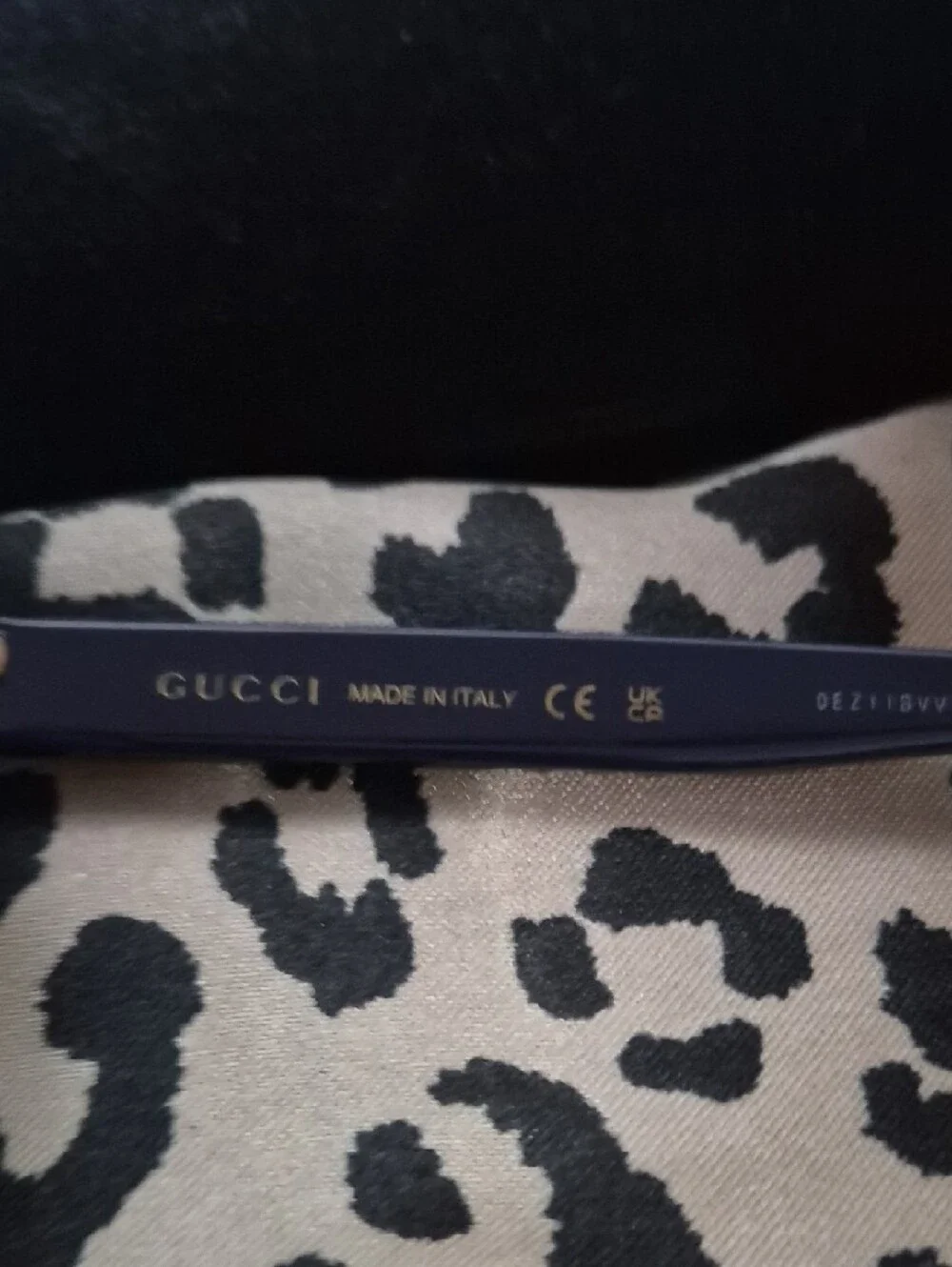 Gucci Blue Sunglasses with Gold Logo Accents